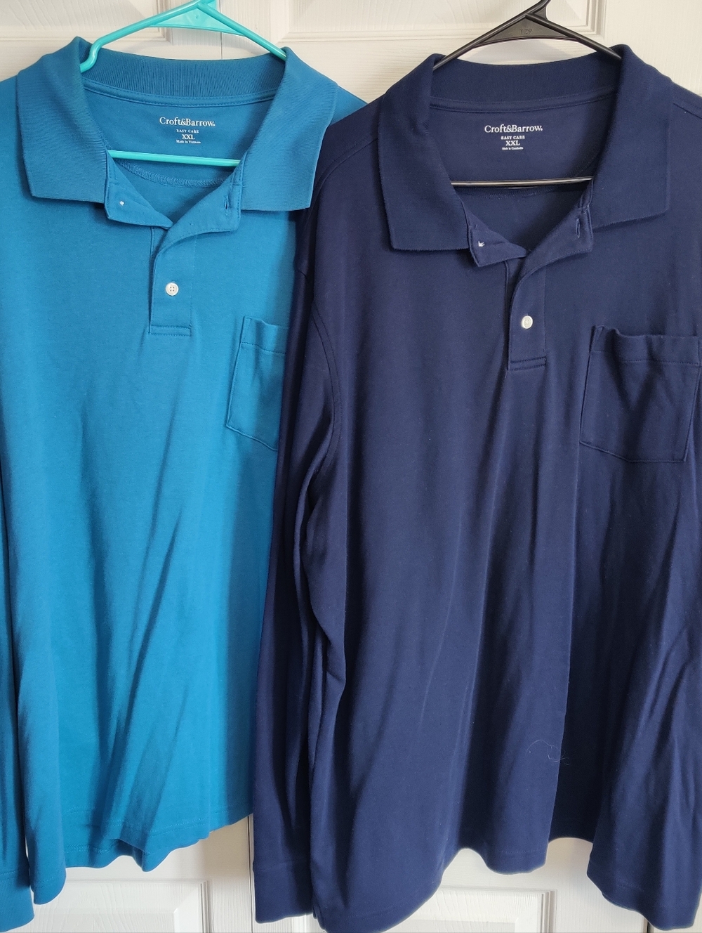 Croft And Barrow Mens XXL Blue Long Sleeve Tee Shirt Button Down Sweater Set